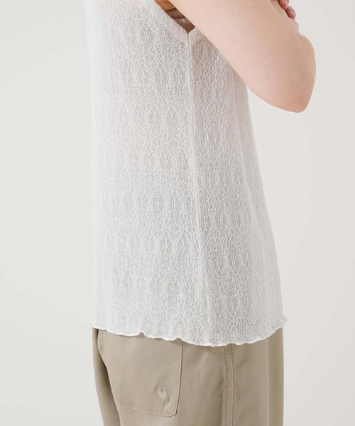 HEART MARKET(ハートマーケット)の「ストレッチレースボトルネックノースリーブ(Tシャツ/カットソー・レディース・ホワイト/ナチュラル/ブラック・FREE)」の17枚目の写真