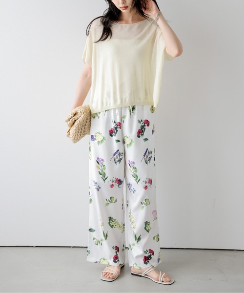 AMELY（エミリー）の「フラワープリントワイドパンツ（その他パンツ・レディース・ブラック/ホワイト・M/L）」の3枚目の写真