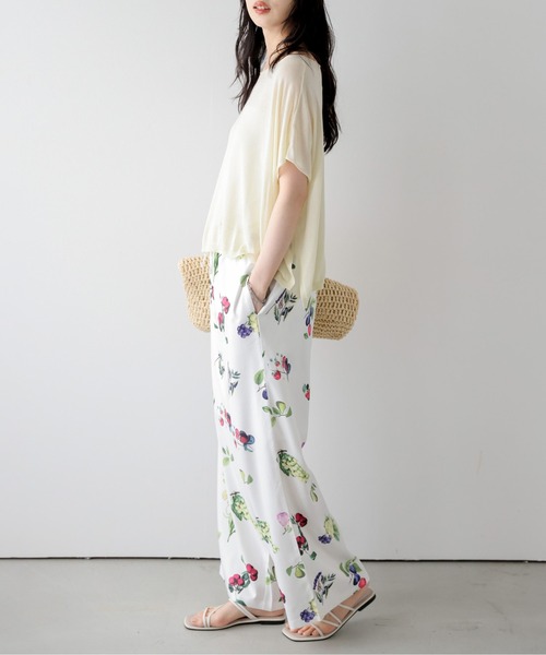 AMELY（エミリー）の「フラワープリントワイドパンツ（その他パンツ・レディース・ブラック/ホワイト・M/L）」の5枚目の写真
