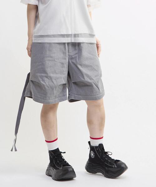 CONVERSE TOKYO(コンバーストウキョウ)の「2WAY DETACHABLE DENIM WIDE CARGO PANTS(デニムパンツ・レディース・杢グレー/インディゴブルー/ブラック・SMALL/MEDIUM)」の15枚目の写真