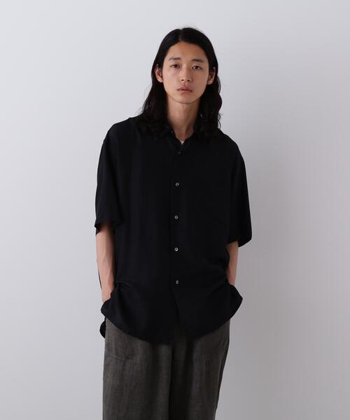 YLEVE 半袖シャツ 24ss ブラック YLEVE / SILK HABUTAE SHIRT（シャツ/ブラウス）｜YLEVE（イレーヴ）の
