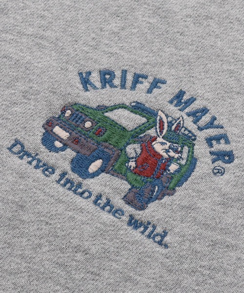 KRIFF MAYER（クリフメイヤー）の「裏起毛クルー(クリフラビット)（スウェット・メンズ・グレー/カラフル/ネイビー/チャコール/オフホワイト/イエロー・X-LARGE/LARGE/MEDIUM）」の8枚目の写真