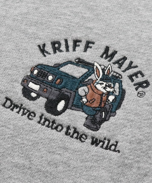 KRIFF MAYER（クリフメイヤー）の「裏起毛クルー(クリフラビット)（スウェット・メンズ・グレー/カラフル/ネイビー/チャコール/オフホワイト/イエロー・X-LARGE/LARGE/MEDIUM）」の12枚目の写真