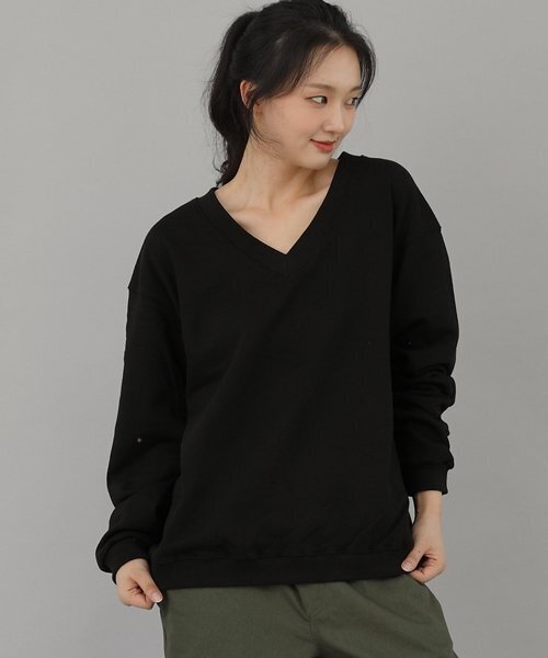 SAINTCREW(セントクルー)の「ボールドVネックスウェットシャツ BVN-801 ブラック(スウェット・レディース・その他・LARGE/MEDIUM)」の1枚目の写真