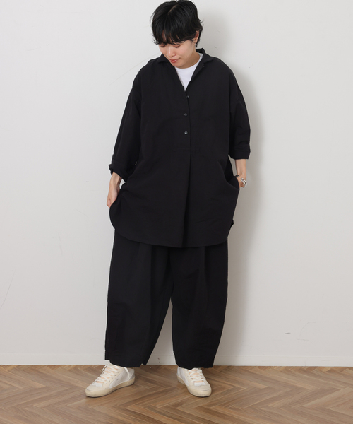JOURNAL STANDARD LUXE（ジャーナルスタンダード　ラックス）の「CLウェザー タックワークパンツ（その他パンツ・レディース・ブラック/アイボリー・FREE）」の7枚目の写真