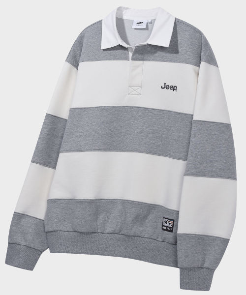 JEEP（ジープ）の「レトロ マウンテン 1941 ストライプ襟スウェット (JR5TSU825MG)（ポロシャツ・レディース・その他・SMALL/MEDIUM/LARGE/X-LARGE/2XL）」の6枚目の写真