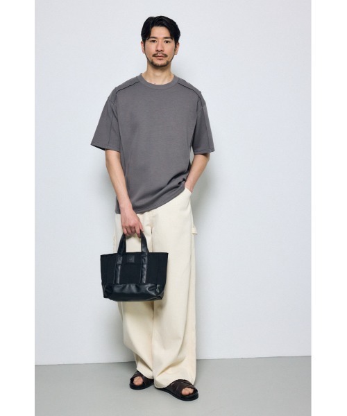AZUL by moussy(アズールバイマウジー)の「合皮切替ミニトートバッグ(トートバッグ・メンズ・ホワイト/ブラック・FREE)」の12枚目の写真