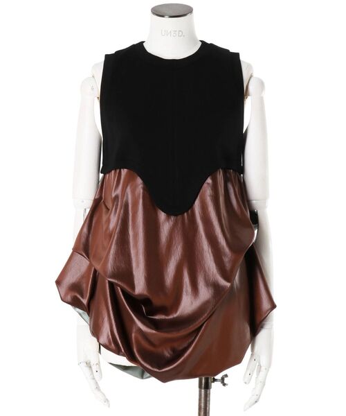 UN3D.(アンスリード)の「GLOSSY TUCK DRAPE TT / グロッシータックドレープタンクトップ(タンクトップ・レディース・その他1/ブラック・38/36)」の6枚目の写真