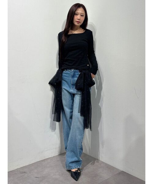 MERCURYDUO(マーキュリーデュオ)の「テレコ長袖トップス(Tシャツ/カットソー・レディース・ブラック/ベージュ/ピンク・FREE)」の6枚目の写真