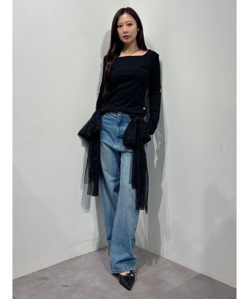 MERCURYDUO(マーキュリーデュオ)の「テレコ長袖トップス(Tシャツ/カットソー・レディース・ブラック/ベージュ/ピンク・FREE)」の7枚目の写真