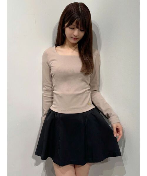 MERCURYDUO(マーキュリーデュオ)の「テレコ長袖トップス(Tシャツ/カットソー・レディース・ブラック/ベージュ/ピンク・FREE)」の12枚目の写真