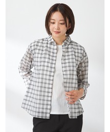 コットンローンさらさらチェックシャツ