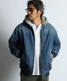 The DUFFER of ST.GEORGE（ザダファーオブセントジョージ）の「BOA DENIM MA-1:ボアデニム MA-1   デニムジャケット   フーデッドMA-1（MA-1）」