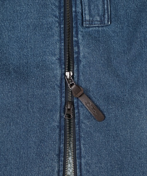 The DUFFER of ST.GEORGE(ザダファーオブセントジョージ)の「BOA DENIM MA-1:ボアデニム MA-1 / デニムジャケット / フーデッドMA-1(MA-1・メンズ・ブラック/インディゴブルー・X-LARGE/LARGE/MEDIUM)」の4枚目の写真