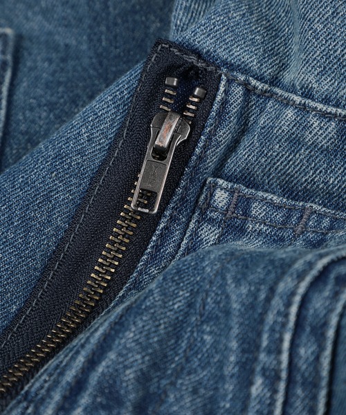 The DUFFER of ST.GEORGE(ザダファーオブセントジョージ)の「BOA DENIM MA-1:ボアデニム MA-1 / デニムジャケット / フーデッドMA-1(MA-1・メンズ・ブラック/インディゴブルー・X-LARGE/LARGE/MEDIUM)」の5枚目の写真