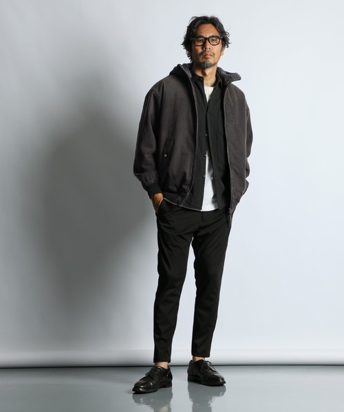 The DUFFER of ST.GEORGE(ザダファーオブセントジョージ)の「BOA DENIM MA-1:ボアデニム MA-1 / デニムジャケット / フーデッドMA-1(MA-1・メンズ・ブラック/インディゴブルー・X-LARGE/LARGE/MEDIUM)」の11枚目の写真
