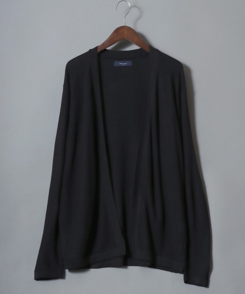ANPAS（アンパス）の「Linen-Touch Pique Knit Open Cardigan / 12G リネンライク 麻タッチ 鹿の子編み ボタンレスカーディガン 薄手 長袖 メンズ レディース ユニセックス 羽織りもの 冷房対策（カーディガン/ボレロ・メンズ・ブラック/ベージュ/ネイビー/ピンク/ブルー/アイボリー/ブルーグリーン・M/L）」の11枚目の写真
