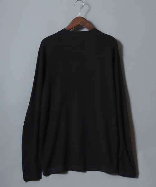 ANPAS（アンパス）の「Linen-Touch Pique Knit Open Cardigan / 12G リネンライク 麻タッチ 鹿の子編み ボタンレスカーディガン 薄手 長袖 メンズ レディース ユニセックス 羽織りもの 冷房対策（カーディガン/ボレロ・メンズ・ブラック/ベージュ/ネイビー/ピンク/ブルー/アイボリー/ブルーグリーン・M/L）」の10枚目の写真
