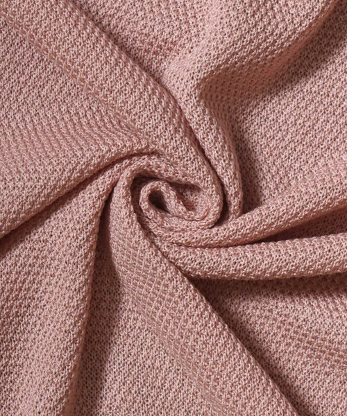 ANPAS（アンパス）の「Linen-Touch Pique Knit Open Cardigan / 12G リネンライク 麻タッチ 鹿の子編み ボタンレスカーディガン 薄手 長袖 メンズ レディース ユニセックス 羽織りもの 冷房対策（カーディガン/ボレロ・メンズ・ブラック/ベージュ/ネイビー/ピンク/ブルー/アイボリー/ブルーグリーン・M/L）」の8枚目の写真