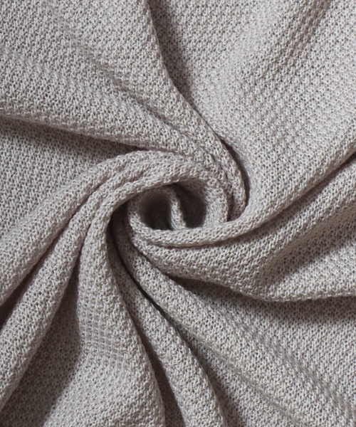 ANPAS（アンパス）の「Linen-Touch Pique Knit Open Cardigan / 12G リネンライク 麻タッチ 鹿の子編み ボタンレスカーディガン 薄手 長袖 メンズ レディース ユニセックス 羽織りもの 冷房対策（カーディガン/ボレロ・メンズ・ブラック/ベージュ/ネイビー/ピンク/ブルー/アイボリー/ブルーグリーン・M/L）」の13枚目の写真
