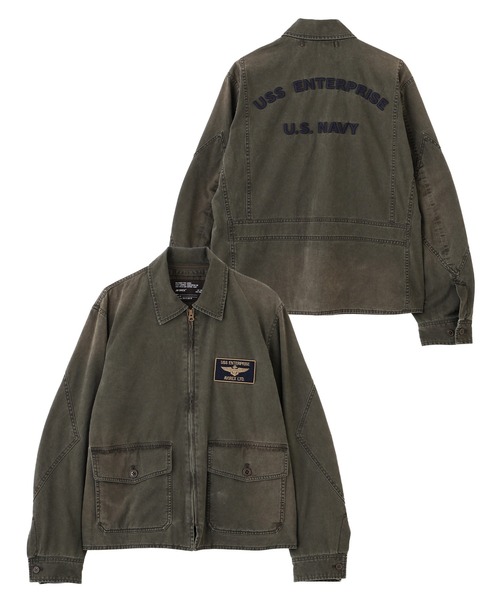 AVIREX（アヴィレックス）の「《NAVAL COLLECTION》M-421A SUMMER FLIGHT JACKET / サマー フライトジャケット / AVIREX / アヴィレックス（ミリタリージャケット・メンズ・ネイビー/オリーブ/カーキ・LARGE/XX-LARGE/MEDIUM/X-LARGE）」の2枚目の写真