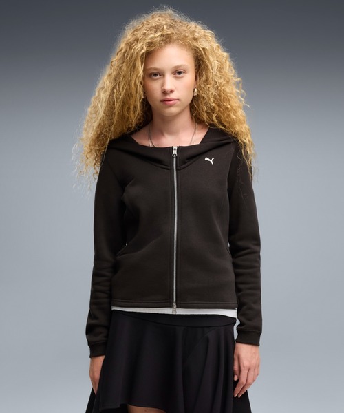 PUMA(プーマ)の「PUMA プーマ ウィメンズ セレクト エッセンシャル フルジップ フーディ(パーカー・レディース・ブラック/ライトグレー・MEDIUM/LARGE/SMALL)」の1枚目の写真