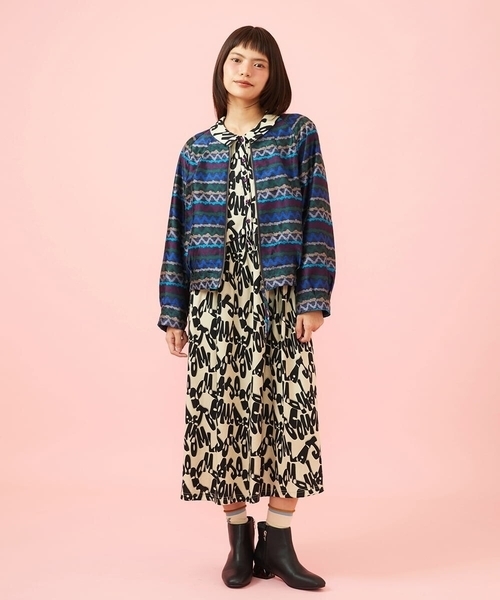 Jocomomola(ホコモモラ)の「Firma 総柄カットソーワンピース(ワンピース・レディース・レッド/ベージュ・40)」の10枚目の写真