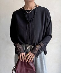 【WEB限定】カフスレースシアーロンTEE