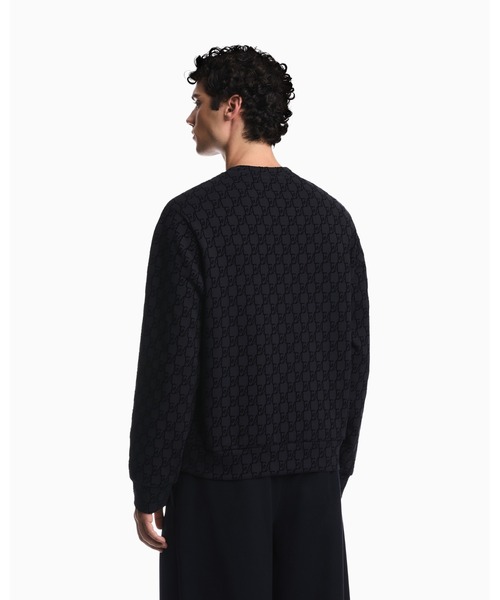 EMPORIO ARMANI(エンポリオアルマーニ)の「【エンポリオ アルマーニ】モノグラム スウェットシャツ ダブルジャージー(スウェット・メンズ・ブラック系/ネイビー系・X-SMALL/X-LARGE/SMALL/MEDIUM/LARGE)」の5枚目の写真