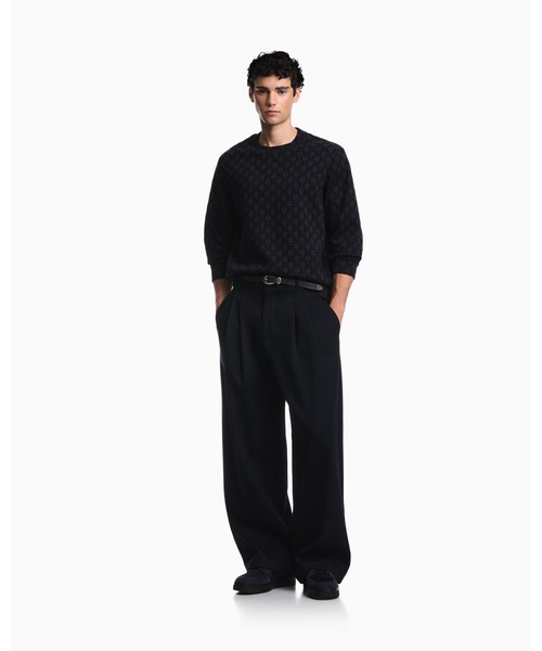 EMPORIO ARMANI(エンポリオアルマーニ)の「【エンポリオ アルマーニ】モノグラム スウェットシャツ ダブルジャージー(スウェット・メンズ・ブラック系/ネイビー系・X-SMALL/X-LARGE/SMALL/MEDIUM/LARGE)」の7枚目の写真