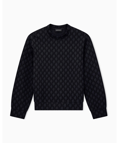 EMPORIO ARMANI(エンポリオアルマーニ)の「【エンポリオ アルマーニ】モノグラム スウェットシャツ ダブルジャージー(スウェット・メンズ・ブラック系/ネイビー系・X-SMALL/X-LARGE/SMALL/MEDIUM/LARGE)」の3枚目の写真