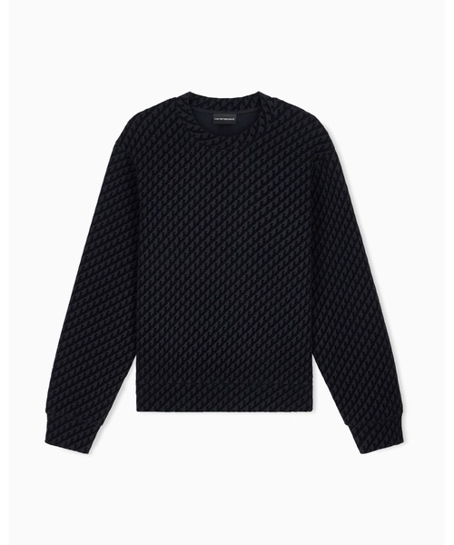 EMPORIO ARMANI(エンポリオアルマーニ)の「【エンポリオ アルマーニ】モノグラム スウェットシャツ ダブルジャージー(スウェット・メンズ・ブラック系/ネイビー系・X-SMALL/X-LARGE/SMALL/MEDIUM/LARGE)」の8枚目の写真