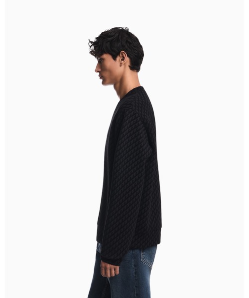 EMPORIO ARMANI(エンポリオアルマーニ)の「【エンポリオ アルマーニ】モノグラム スウェットシャツ ダブルジャージー(スウェット・メンズ・ブラック系/ネイビー系・X-SMALL/X-LARGE/SMALL/MEDIUM/LARGE)」の9枚目の写真