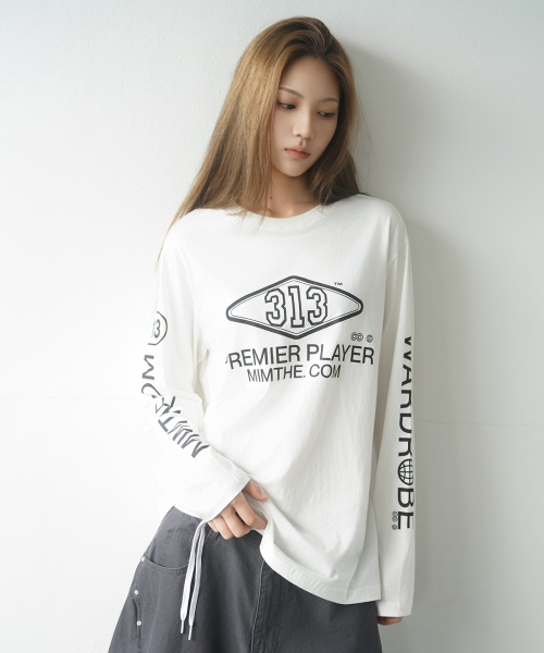MIM the wardrobe(ミームザワードローブ)の「プレミアロゴロングスリーブ_ホワイト(Tシャツ/カットソー・レディース・その他・SMALL/LARGE)」の1枚目の写真