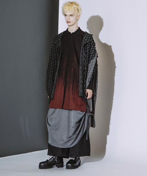NO ID.(ノーアイディ)の「【NO ID.】Gradation Print Long Shirt / グラデーション プリント ロング シャツ(シャツ/ブラウス・メンズ・ワイン/ブラック・ONE)」の11枚目の写真