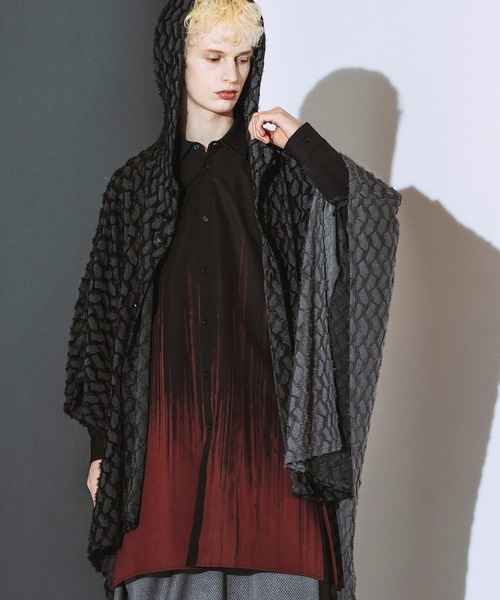 NO ID.(ノーアイディ)の「【NO ID.】Gradation Print Long Shirt / グラデーション プリント ロング シャツ(シャツ/ブラウス・メンズ・ワイン/ブラック・ONE)」の12枚目の写真