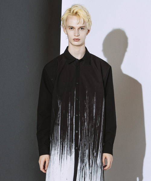 NO ID.(ノーアイディ)の「【NO ID.】Gradation Print Long Shirt / グラデーション プリント ロング シャツ(シャツ/ブラウス・メンズ・ワイン/ブラック・ONE)」の13枚目の写真
