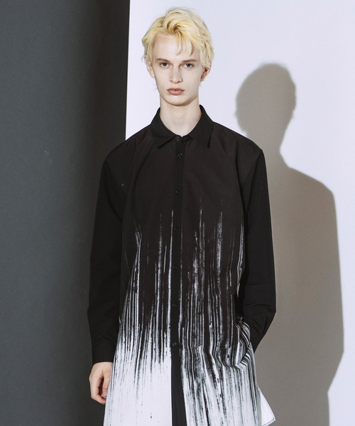 NO ID.(ノーアイディ)の「【NO ID.】Gradation Print Long Shirt / グラデーション プリント ロング シャツ(シャツ/ブラウス・メンズ・ワイン/ブラック・ONE)」の15枚目の写真