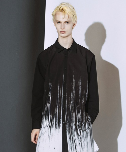 NO ID.(ノーアイディ)の「【NO ID.】Gradation Print Long Shirt / グラデーション プリント ロング シャツ(シャツ/ブラウス・メンズ・ワイン/ブラック・ONE)」の16枚目の写真