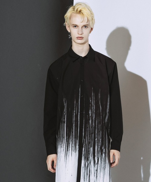 NO ID.(ノーアイディ)の「【NO ID.】Gradation Print Long Shirt / グラデーション プリント ロング シャツ(シャツ/ブラウス・メンズ・ワイン/ブラック・ONE)」の17枚目の写真