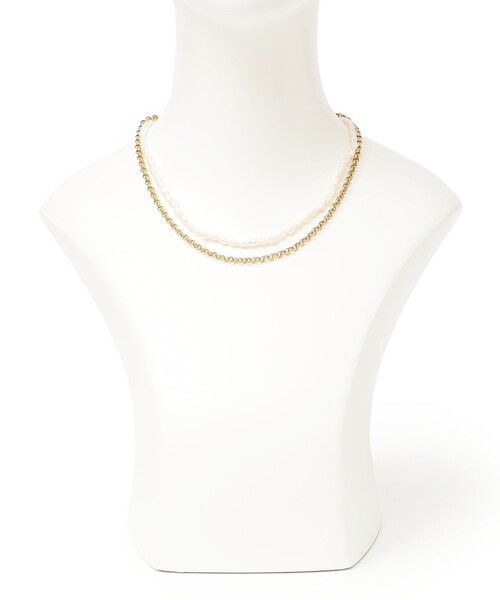 SHIPS(シップス)の「ミニ 淡水パール × ステンレス チェーン マルチ ネックレス(ネックレス・レディース・ゴールド・ONE SIZE)」の8枚目の写真