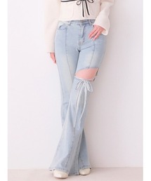 Side cut lace ribbon denim(eme11164)