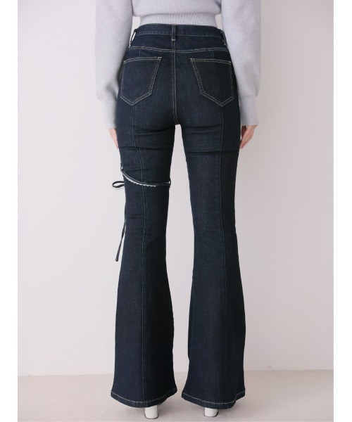M me eme(エムミーエメ)の「Side cut lace ribbon denim(eme11164)(デニムパンツ・レディース・ネイビー/ブルー・XS/S/M)」の15枚目の写真