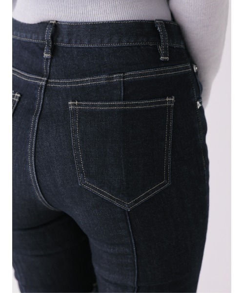 M me eme(エムミーエメ)の「Side cut lace ribbon denim(eme11164)(デニムパンツ・レディース・ネイビー/ブルー・XS/S/M)」の18枚目の写真
