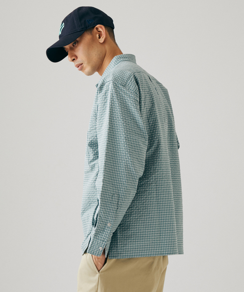 JOURNAL STANDARD(ジャーナルスタンダード)の「迷迭香 / マンネンロウ 別注 PR CHECK SHIRT(シャツ/ブラウス・メンズ・ライトグレー/ベージュ系その他/サックスブルー・2/3)」の10枚目の写真