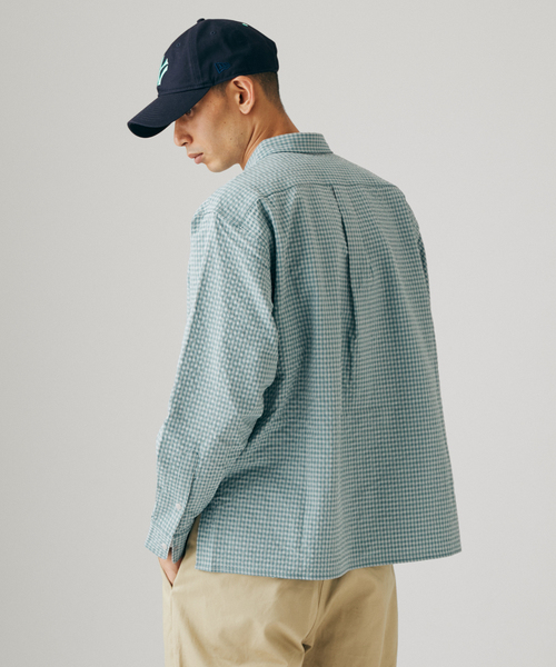 JOURNAL STANDARD(ジャーナルスタンダード)の「迷迭香 / マンネンロウ 別注 PR CHECK SHIRT(シャツ/ブラウス・メンズ・ライトグレー/ベージュ系その他/サックスブルー・2/3)」の11枚目の写真