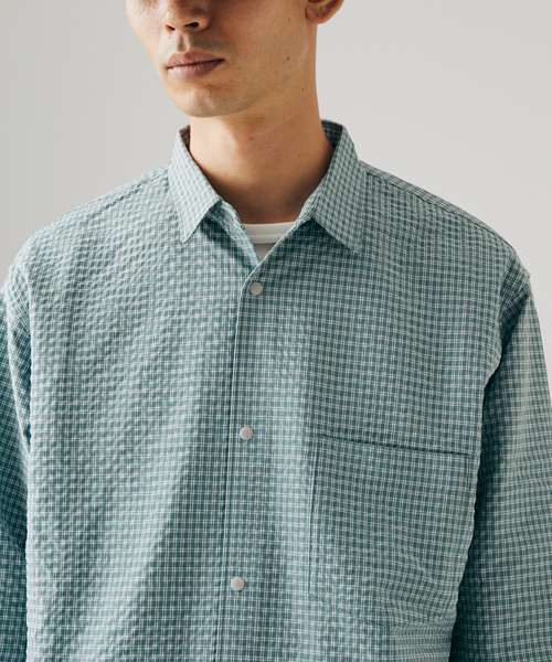 JOURNAL STANDARD(ジャーナルスタンダード)の「迷迭香 / マンネンロウ 別注 PR CHECK SHIRT(シャツ/ブラウス・メンズ・ライトグレー/ベージュ系その他/サックスブルー・2/3)」の12枚目の写真