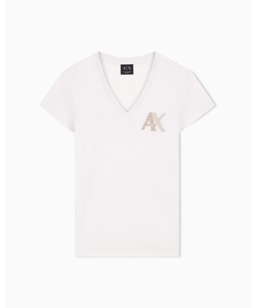 ARMANI EXCHANGE(アルマーニエクスチェンジ)の「【A|X アルマーニ エクスチェンジ】<ZOZO限定>ブリングAXロゴ 半袖VネックTシャツ/SLIM(Tシャツ/カットソー・レディース・ホワイト/ブラック・SMALL/X-SMALL/X-LARGE/MEDIUM/LARGE)」の14枚目の写真