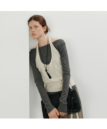 Sheer button raglan t-shirt