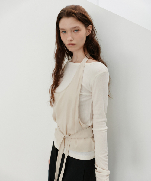 URAGO（ユラーゴ）の「Sheer button raglan t-shirt（Tシャツ/カットソー・レディース・チャコール/レンガ・FREE）」の4枚目の写真